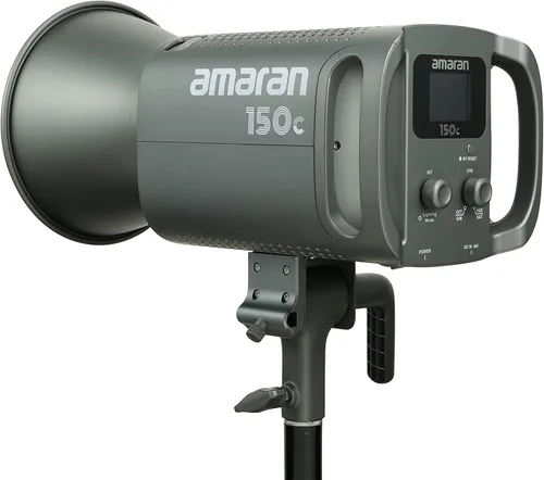 Vista 5 de Aputure Amaran 150c luz de video COB, RGBWW 150W, CCT de 2,500K a 7,500K con ajuste G/M, 15,610 lux @ 1m con hiperreflector, control por APP