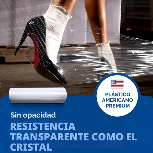 Vista 6 de International Plastics Co. Película elástica de plástico de 18 pulgadas 1200 pies 500% de capacidad de estiramiento