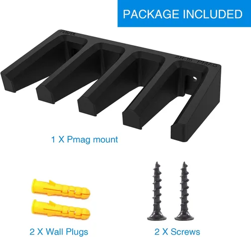 Vista 7 de RUSFOL Soporte de pared PMAG estándar de ABS sólido 6X, soporte de mag, estante de almacenamiento de revistas caseras