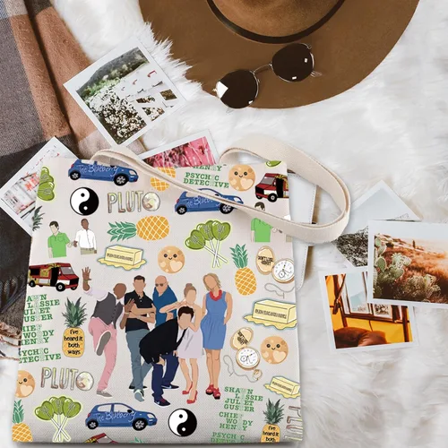 Vista 3 de ENSIANTH Bolso de mano inspirado en el programa de televisión de la comedia de la película Psychos Lover Gift I've Heard it Both Ways Pineapple Bag