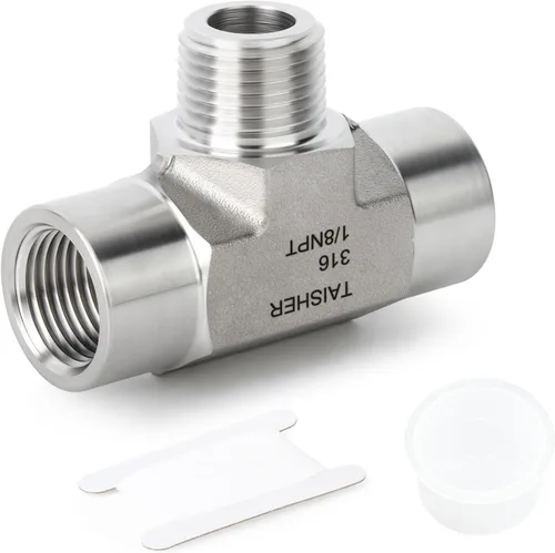 Vista 54 de TAISHER 1 piezas de forja de acero inoxidable 304 accesorios de tubería de 4 vías, accesorios de tubería hembra NPT de 1/2 "x 1/2" x 1/2