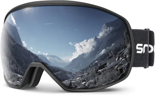 Vista 10 de Snowledge - Gafas de esquí para hombres y mujeres con protección UV, lente doble antivaho