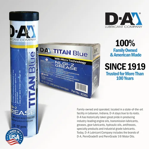 Vista 4 de D-A LUBRICANT COMPANY 12267T, grasa de litio premium Titan Blue #2, 14.11 oz (paquete de 10)