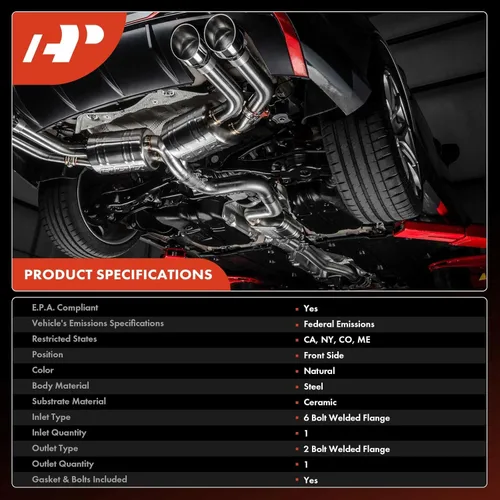 Vista 3 de A-Premium Junta de colector de escape delantero con convertidor catalítico y junta de estanqueidad de ajuste directo Compatible con Ford Escape