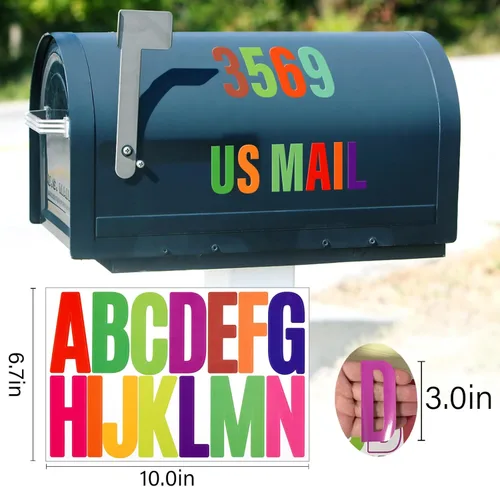 Vista 3 de Calcomanías de Letras para Tablón de Anuncios, 288 Piezas 18 Hojas 3 Pulgadas, Vinilo Impermeable, Colorido para Buzón, Ventana, Puerta, Letrero