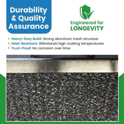 Vista 6 de Filter Everything Replacement Range Hood Filter, Compatible with Broan BPS1FA30 & GE WB02X10713 – 11‑3/4″ × 14‑1/4″ × 3/8″ Aluminum Grease Filter