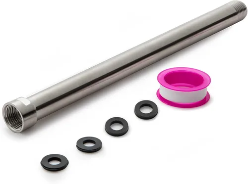 Vista 31 de OFFO Brazo de extensión de cabezal de ducha, extensión de brazo de ducha, extensor de cabezal de ducha hecho de acero inoxidable 304, extensión