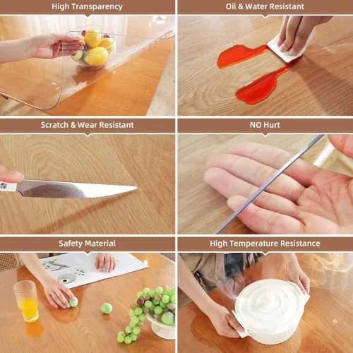 Vista 3 de Warmstar Protector de Mesa Transparente - 2mm de Grosor, 12 x 36 Pulgadas, Mantel de Mesa, Alfombrilla de Escritorio para Mesa de Café, Comedor