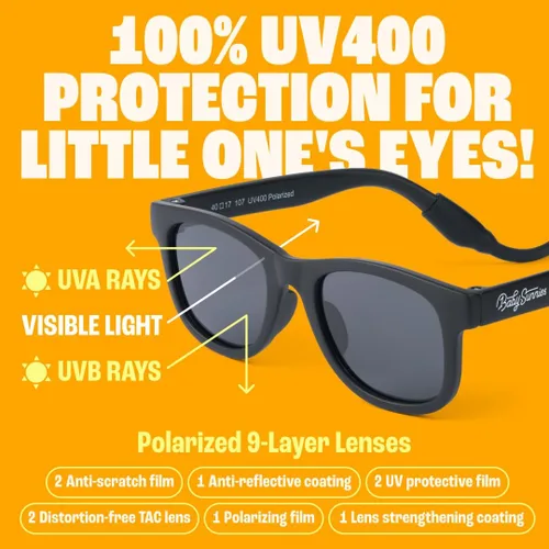 Vista 5 de Gafas de sol polarizadas para bebé con correa, lentes de sol flexibles irrompibles para bebés recién nacidos de 0 a 24 meses
