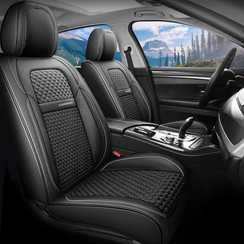 Vista 22 de Coverado - Fundas impermeables para asientos de coche, fundas delanteras para asientos de coche, 2 en 1, fundas protectoras para asientos de coche