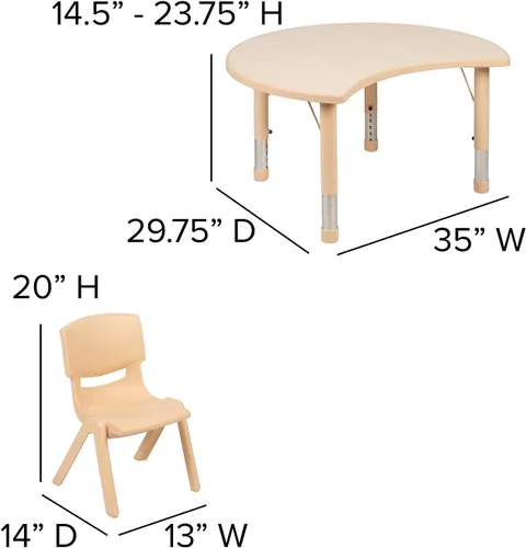 Vista 19 de Flash Furniture Juego de mesa de actividad ajustable de altura de plástico azul redondo de 33 pulgadas con 2 sillas