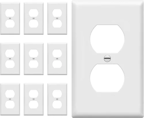 Vista 34 de ENERLITES Placa de pared dúplex para tomacorriente para receptáculos, cubierta de toma de corriente eléctrica jumbo, acabado brillante, de gran Negro