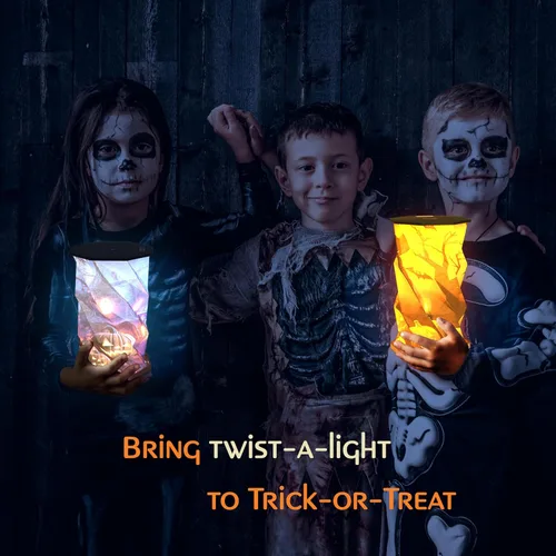Vista 5 de Regalos de Halloween para mujeres y adultos, luz nocturna recargable, decoraciones de mesa, luces LED de linterna de papel iluminada, linterna