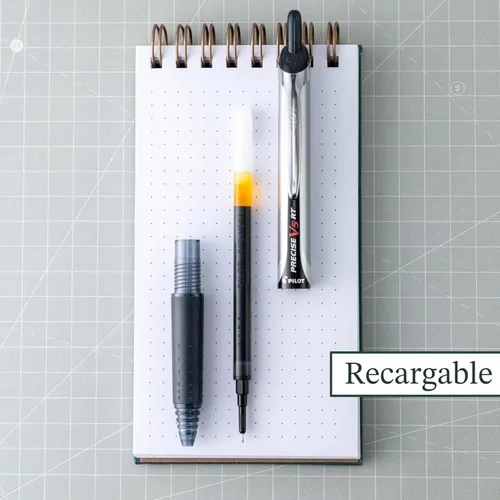 Vista 3 de PILOT Precise V5 RT - Bolígrafos de bola rodante recargables y retráctiles, punta extrafina de 0.5 mm, surtidos, paquete de 12 - Ideal