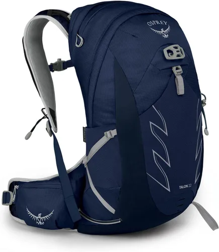 Vista 4 de Osprey Talon 22L Mochila de senderismo para hombre con cinturón de cadera, color azul cerámica, S/M