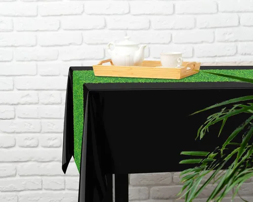 Vista 7 de Remagr 3 Pieces Wonderland Tablecloth 108 x 54 Inches Green Grass Plastic Tablecloths Disposable Tea Party Table Covers Princess Party Decorations