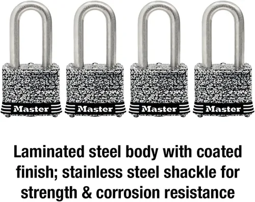 Vista 4 de Master Lock 3SSKADLF - Candado de acero inoxidable para exteriores con llave, 1 paquete