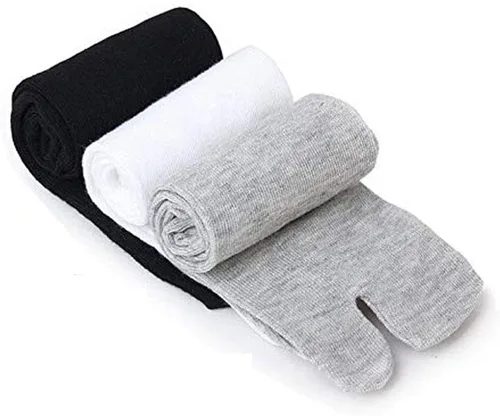 3 pares de sandalias casuales unisex de fibra de bambú para hombres y mujeres, con dos dedos de los pies, calcetines elásticos de tamaño libre