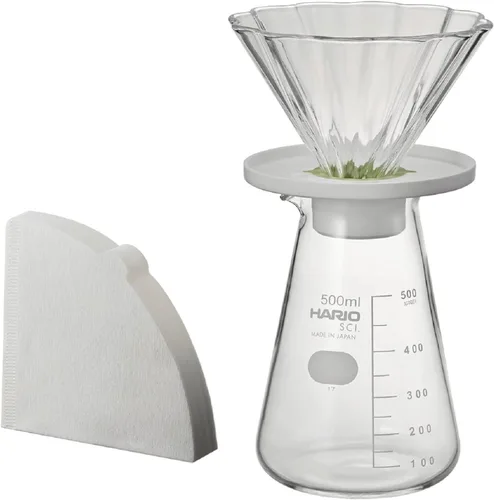 HARIO CDB-3012-W - Juego de servidor de ramo de té con gotero, 1-4 tazas, color blanco