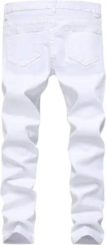 Vista 2 de Jeans ajustados para niño, elásticos, de aspecto desgastado y desgarrado
