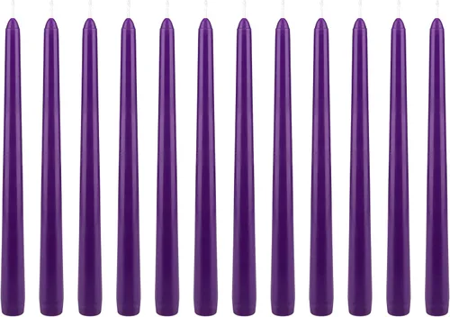 Vista 8 de Mega Candles 48 velas cónicas negras rectas sin perfume, vela de cera vertida a mano de 4 x 3/4 pulgadas, decoración del hogar, recepciones de boda