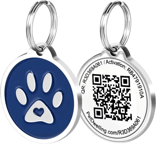 Vista 10 de Etiqueta de identificación inteligente para mascotas con código QR de Pet Dwelling – Etiquetas inteligentes para perros y gatos para la seguridad
