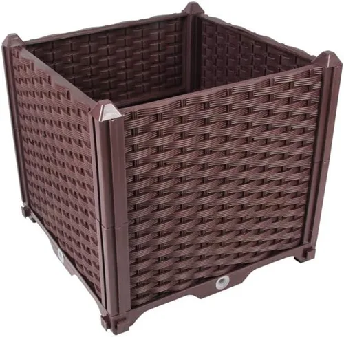 Vista 37 de Hershii Juego de macetas elevadas de plástico de 2 capas para jardín, bricolaje para interiores y exteriores, rectangular, flores de hierbas