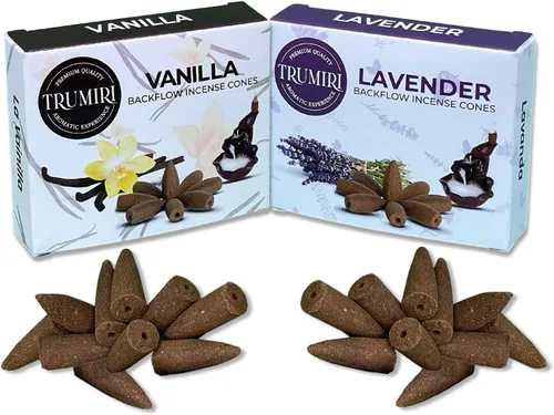 Vista 18 de TRUMIRI Conos de incienso de reflujo – Paquete combinado de 20 conos de incienso en cascada – 10 cedros + 10 pinos – Conos de incienso – Conos