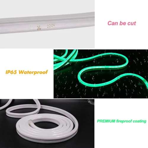Vista 7 de Luces LED de neón, control remoto inteligente WiFi 110-130V RGB regulable, impermeable, 5050 60 LED/m, compatible con Alexa, Google Home, iOS