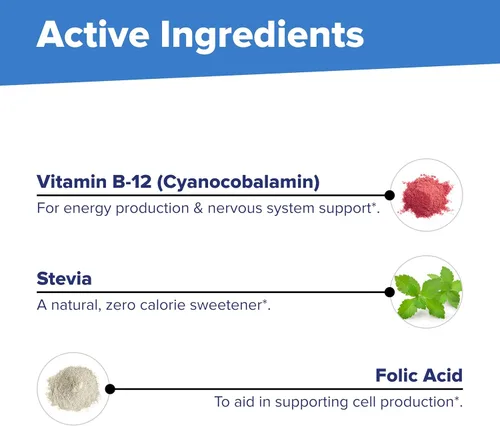 Vista 8 de Superior Source No Shot Vitamina B12 Cianocobalamina (1000 mcg), ácido fólico (400 mcg), tabletas microlingües de disolución rápida, 60