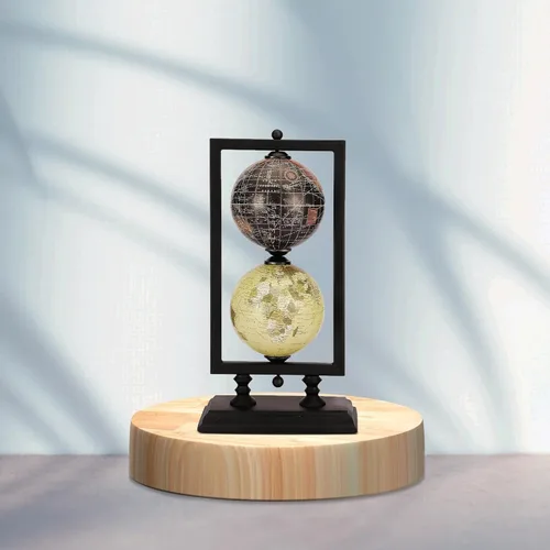 Vista 5 de Rely+ Juego de 2 soportes de metal resistentes de 4 pulgadas (no de plástico). Globos de escritorio giratorios para escritorio geográficos