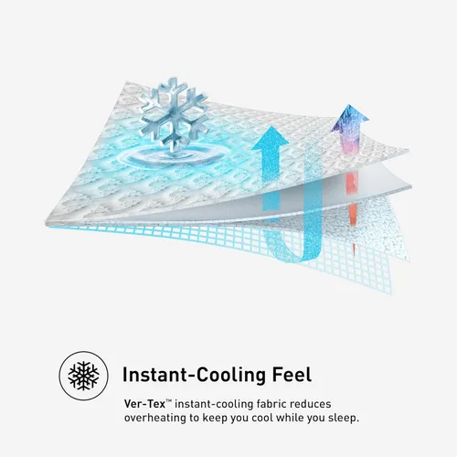 Vista 3 de Bedgear Ver-Tex Protector de Colchón Refrescante Individual - Funda de Colchón Impermeable y de Enfriamiento Instantáneo para Cama - Bolsillos