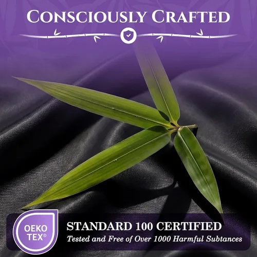 Vista 7 de SLEEP SANCTUARY 100% viscosa orgánica derivada de sábanas de bambú, tamaño individual, 4 piezas, ultra suave y refrescante, bolsillo profundo de 17