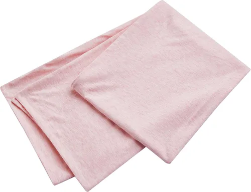 Oubonun Funda de almohada corporal 100% algodón jersey con cremallera, funda de almohada extraíble suave de lujo, larga y esponjosa, de punto (rosa