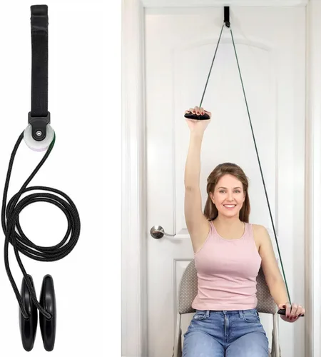 LiftAid Polea de hombro para terapia física con guía de ejercicios, mejora la fuerza del hombro y el rango de movimiento, reduce el dolor, ayuda en