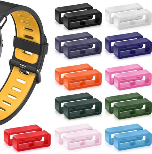 Molain Correas de repuesto de goma para correa de reloj, 12 piezas de soporte de silicona para reloj, correa de reloj, bucle de retención de correa