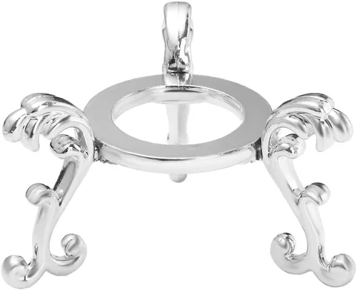 Vista 9 de Soporte de bola de cristal, soporte de esfera de cristal, estilo antiguo, soporte de exhibición de cristal plateado y dorado, soporte de bola