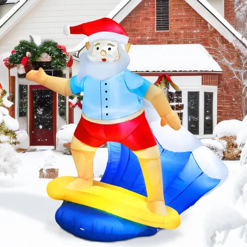 Vista 2 de Inflables de Navidad de 6 pies para decoración al aire libre, Papá Noel inflable con luces LED, decoraciones de patio inflables de Navidad