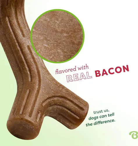 Vista 3 de Benebone Bacon Stick Durable Dog Chew Toy for Aggressive Chewers