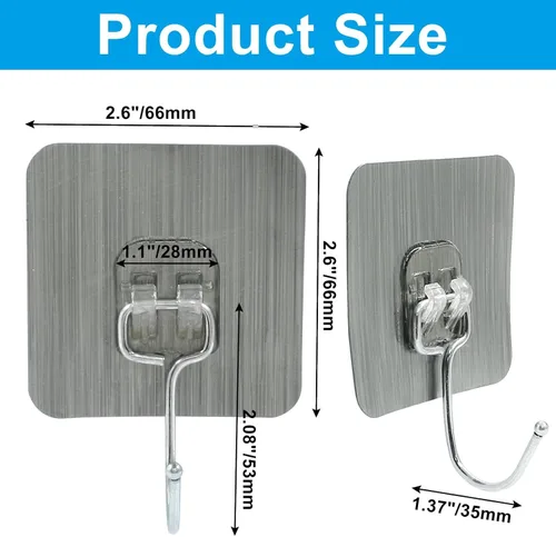 Vista 5 de Sherry - 20 ganchos de pared grandes, ganchos adhesivos de plástico de 33 libras (máximo), ganchos resistentes para toallas, gancho de pared