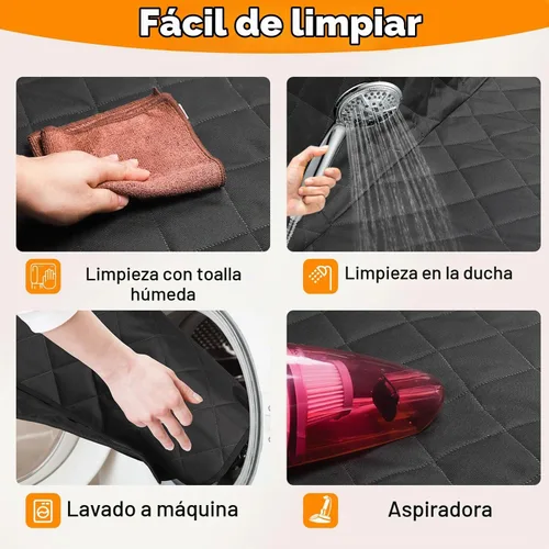 Vista 7 de Kytely Funda de asiento de coche para perro, tamaño XL, funda de asiento de perro resistente para asiento trasero, hamaca antideslizante 100% Negro