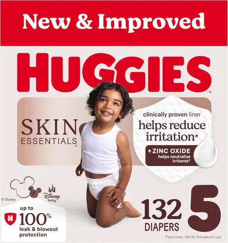 Vista 34 de Huggies Pañales talla 1, pañales Skin Essentials para bebé, talla 1 (8-14 libras), 84 unidades, el embalaje puede variar
