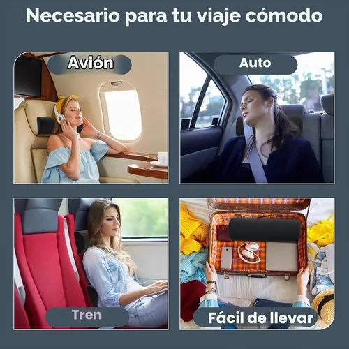 Vista 5 de ROYALAY Almohada cervical redonda para dormir, incluye 2 almohadas cervicales de media luna, almohada de espuma para reducir el dolor, almohada Negro