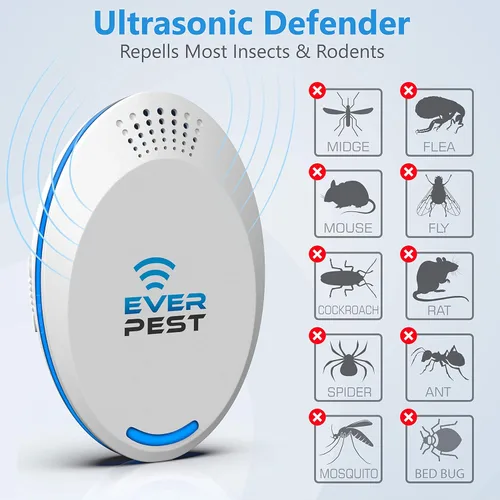 Vista 3 de Ultrasonic Pest Repeller (2-Pack) Plug in Flea Rat Roach Mosquito Cockroaches Rodent Spider Scorpion Fruit Fly Insect Indoor Plug Repellent