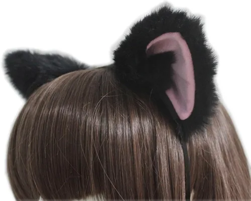 Vista 4 de E-TING - Diadema de pelo largo con orejas de gato para cosplay