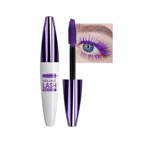 Vista 11 de Máscara de pestañas de fibra de seda 5D negra - Impermeable, de larga duración, a prueba de manchas, lavable, con volumen y alargamiento, rizador