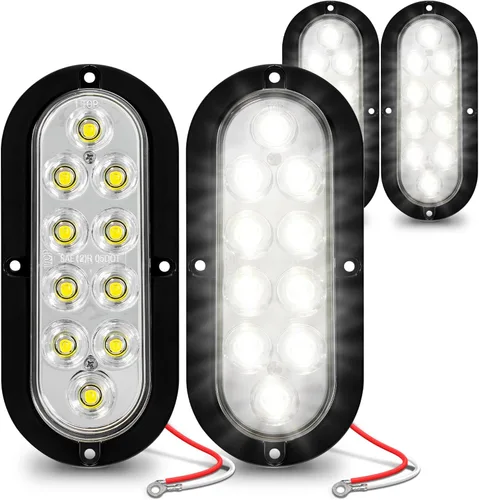 Vista 13 de TRUE MODS - Luz trasera LED ovalada ámbar de 6 pulgadas [DOT FMVSS 108] [SAE I6P] [montaje en superficie] [IP67 resistente al agua]