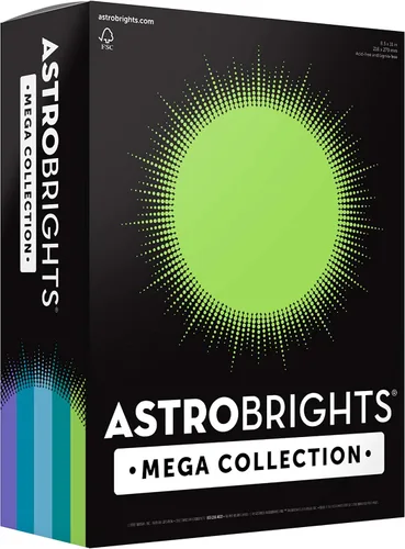 Astrobrights Mega Collection, Papel de Colores, Surtido de 5 Colores "Frosty", 625 Hojas, 24 lb/89 gsm, 8.5" x 11" - ¡MÁS HOJAS! (91686), Surtido