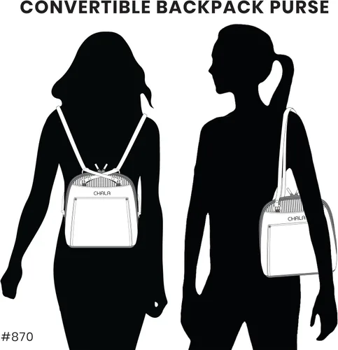 Vista 8 de CHALA Mochila convertible - Bolso de hombro convertible para mujer con correa ajustable