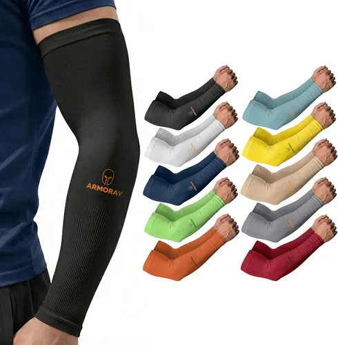 ARMORAY Arm Sleeves for Men and Women - UV Sun Protection Cooling Compression - Tattoo Cover Up Sleeve for Daily Wear & Work (10 pares) negro +